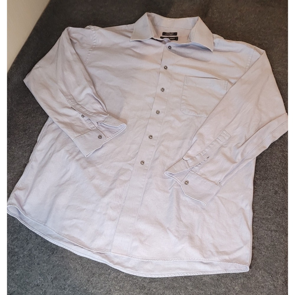 Murano 100% Cotton Twill Long Sleeve Dress Shirt M Light Purple Lilac Textured